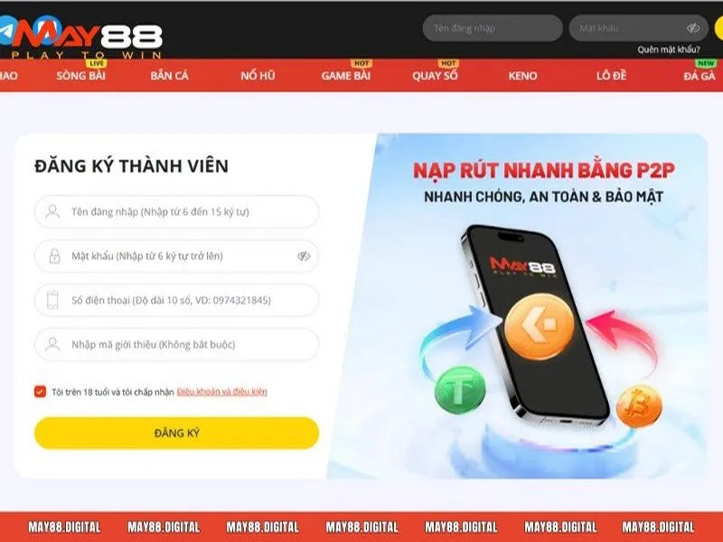 Các thủ tục tạo tài khoản thành viên tại trang website