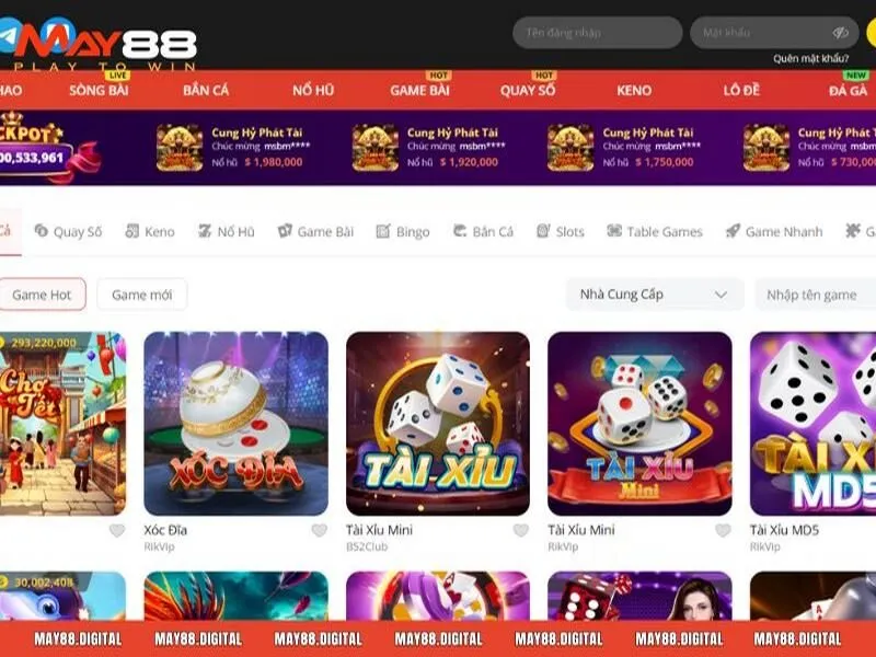 Giao diện May88 trực quan, hiện đại mang đến trải nghiệm chân thực