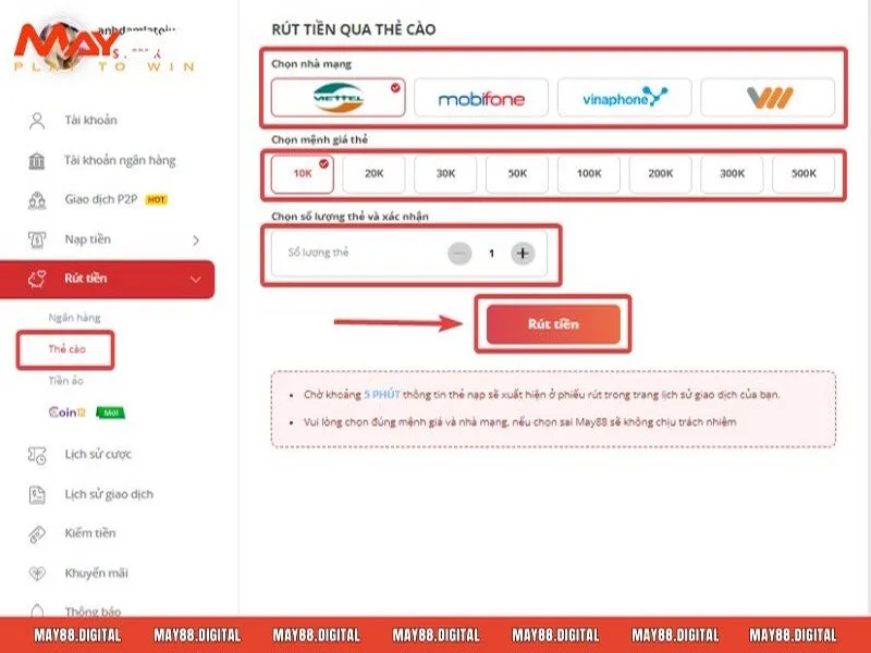 Hướng dẫn thủ tục nạp tiền